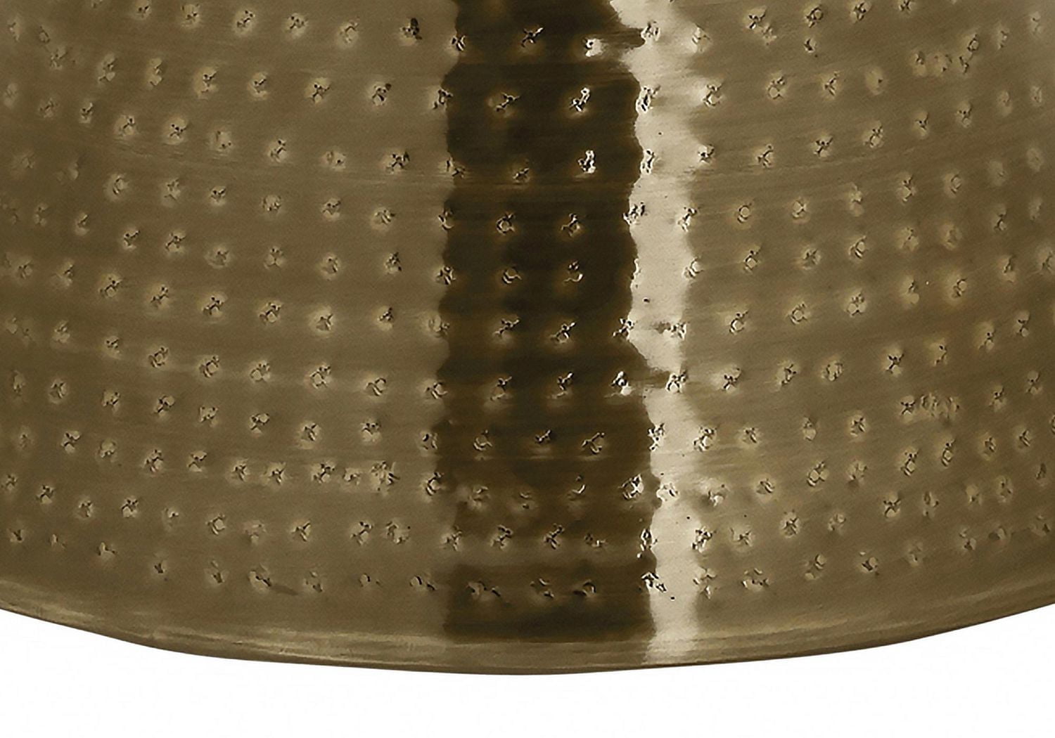 Monarch Specialties Table D'appoint, Tambour, Coté, Bout, Table De Nuit, Lampe, Salon, Chambre À Coucher, Métal D'or, Contemporain, Moderne