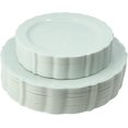 thumbnail image 1 of Posh Setting Vintage Disposable Dinnerware Set - Heavy Duty Plastic Plates, 60 Pack with 30 Appetizer & 30 Dinner Plates for Wedding, Light Green, 1 of 6