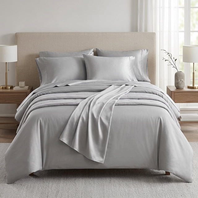 dreamspun ❂ Ensemble de Draps en Rayonne de Bambou - Grand Lit - Très Grand Lit
