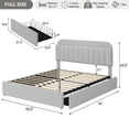 thumbnail image 2 of Twin/Twin XL/Full/Queen Size Bed Frame with Storage Headboard, Girls Bed Frame with 2 Drawers, Boucle Upholstered Platform Bed with Bookcase, No Box Spring Needed, Easy Assembly, 2 of 6