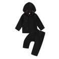 thumbnail image 1 of FOCUSNORM Ensemble 2 Pcs Filles Garçons Veste à Capuche à Manches Longues avec Fermeture à Boutons et Pantalon, 1 of 9