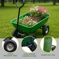 thumbnail image 4 of Chariot de Jardin Robuste à 4 Roues avec Support Intégré Capacité de 600 Lb Chariot Utilitaire pour Cour, Jardin et Usage Extérieur - Espace de Transport de 4 Pieds Cubes Vert, 4 of 5