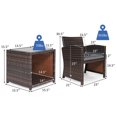 thumbnail image 2 of Gymax 3PCS Rattan Patio Conversation Furniture Set Yard Outdoor w/ Grey Cushions, 2 of 9