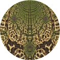 thumbnail image 1 of Ahgly Company Tapis d'Intérieur Ronds Transitionnels Bruns Lavables à la Machine, 3 Pieds Rond, 1 of 7