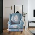 thumbnail image 3 of Stretch Wingback Chair Cover Washable Single Sofa Seat Cover for Bedroom Wedding Light Blue, 3 of 8