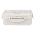 thumbnail image 1 of Dvkptbk Bento Lunch Box Japanese-style Microwave Lunch Box Office Worker Reducing Meal Divided Lunch Box for Food Fruit Snack (Beige), 1 of 2