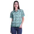thumbnail image 1 of Moomaya Chemise à Manches Mi-Longues Imprimée pour Femmes, Col Boutonné, Haut Décontracté, 1 of 5