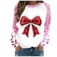 thumbnail image 2 of TIMIFIS Chandail de Noël pour Femmes, Mode d'Hiver, Chandail à Col Rond Imprimé avec Nœud Papillon, Chandail Décontracté à Manches Longues, Chandail à Enfiler, Hauts, Cadeaux pour Femmes pour Noël, 2 of 3