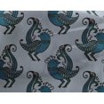 thumbnail image 4 of oneOone Georgette Viscose Light Grayish Blue Fabric Bird Block Craft Projects Decor Fabric Printed By The Yard 42 Inch Wide, 4 of 4