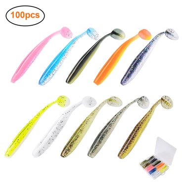yingyy 100PCS T-Shape Fishing Lures Bionic Fishing Lure Durable Reusable Fishing Bait for Freshwater Fish Trout