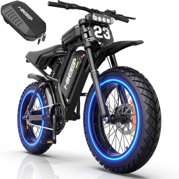 HiKeep Vélo Électrique à Pneus Surdimensionnés de 20 Pouces pour Adultes, Moteur de Pointe 750W 1500W, Batterie Amovible 48V 17.5Ah Vélo de Montagne Électrique, Vélo Tout-Terrain à Suspension Complète, UL2849