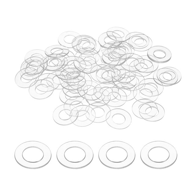 Uxcell 80 Pcs M6 Laveuse Plat Transparent 6mm ID 10mm OD 0.5mm Épais