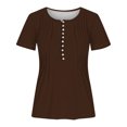 thumbnail image 4 of Timegard Hauts d'Été pour Femmes Grande Taille Plissés à Encolure en V Échancrée à Manches Courtes T-Shirts Confortables Tunique Décontractée, 4 of 4