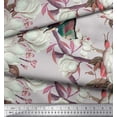 thumbnail image 3 of Soimoi Gray Cotton Cambric Fabric Floral & Bird Print Sewing Fabric Yard 58 Inch Wide, 3 of 3