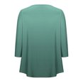 thumbnail image 4 of Pisexur Womens Plus Size Sweatshirt Gradients 3/4 Length Sleeve Tops Fall V-Neck Blouses Spring Ruffle Sleeve Tunic T-Shirts Dressy Casual, 4 of 4