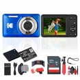 thumbnail image 1 of Kodak Pixpro FZ55 Digital Camera (Blue) Bundle Including: 128 GB Memory Card, Rechargeable Battery, Battery Charger, Flexible Tripod, Card Reader, Card Wallet, Hand Strap, Full Cleaning Kit, 1 of 7