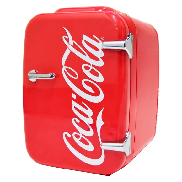 Cooluli Retro Coca-Cola Mini Fridge for Bedroom - Car, Office Desk & College Dorm Room - 4L/6 Can 12V Portable Cooler & Warmer for Food, Drinks & Ski