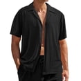 thumbnail image 1 of Kaemgyyd Men's Short Sleeve Shirts Plus Size Lightweight Solid Button down Top Summer Casual Beach Vaction Tee 2025 Spring Clothes, 1 of 6