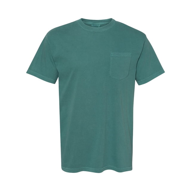 Comfort Colors T-Shirt à Poche pour Adulte, Épais, Teint en Pièce, TG, Émeraude