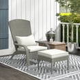 thumbnail image 2 of Outsunny Chaise Adirondack en Osier avec Ottoman Chaise pour Foyer avec Coussin Blanc, 2 of 10