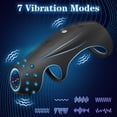 thumbnail image 2 of Xbonp7 Frequency Vibrating Sperm Locking Ring Black Wireless Remote Control Penis Ring, 2 of 4