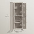 thumbnail image 3 of HOMCOM 72" Freestanding Kitchen Pantry, Buffet Cabinet, Grey, 3 of 10