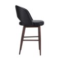 thumbnail image 2 of Executive Stool with PU Upholstery and Walnut Metal Frame – High Back Stool with Foot Rest, Mid-Century Style, Comfortable and Sturdy Seating for Offices and Modern Spaces, 2 of 4