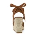 thumbnail image 2 of BLISSFUL STEP Chaussures pour Femmes Sandales Espadrilles à Talon Compensé Haut Bout Rond Brun 5,5, 2 of 7