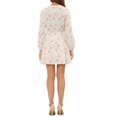 thumbnail image 3 of INSPIRE CHIC Robe Midi Courte Trapèze à Col en V à Imprimé Floral pour Femme, Taille Élastique, Boutonnée, S Blanc, 3 of 6