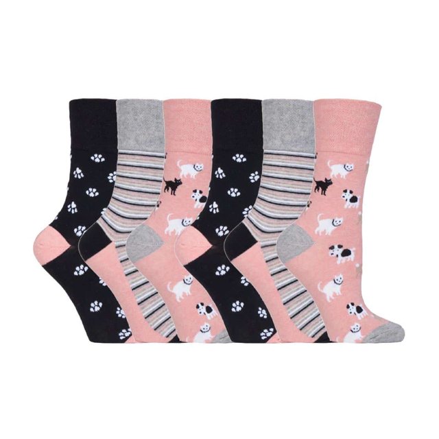 Gentle Grip - 6 Pairs Ladies Gentle Grip Non Elastic Crew Socks