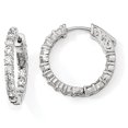 thumbnail image 1 of Sterling Boucles d'Oreilles Créoles en Argent Rhodié CZ In & Out QE12994, 1 of 2