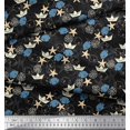 thumbnail image 3 of Soimoi Poly Georgette Fabric Paper Boat,Fish & Starfish Ocean Print Fabric by Yard 42 Inch Wide, 3 of 3