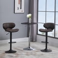 thumbnail image 2 of HOMCOM Vintage Bar Stool Set of 2 Leathaire Adjustable Height Chairs, 2 of 10