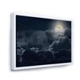 thumbnail image 2 of Designart Cloudy Full Moon Night FLOAT FRAME WALL ART, 2 of 4