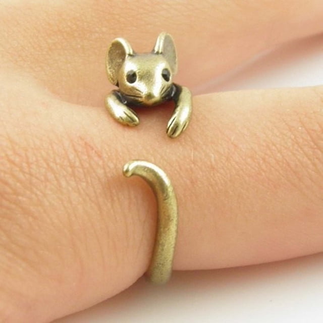 Iumwxz Little Mouse Ring, The New Alloy Mouse Opening Ring Is Adjustable