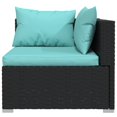 thumbnail image 2 of vidaXL 5 Piece Garden Lounge Set with Cushions Poly Rattan Black, 2 of 4