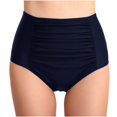 thumbnail image 1 of YUTK Bas de Bikini à Cordons - 2025 Culottes Moulantes Plissées Mode Enveloppantes aux Hanches Taille Haute pour Femmes - Bleu TG, 1 of 2