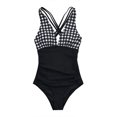thumbnail image 2 of Womens Summer Beach Printed Zip Front One Piece Swimsuit Swimwear, 2 of 5