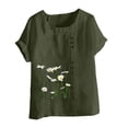 thumbnail image 4 of Birdeem T-Shirt Ample Décontracté d'Été pour Femme à Col Rond, Manches Courtes, à Imprimé Floral, 4 of 5