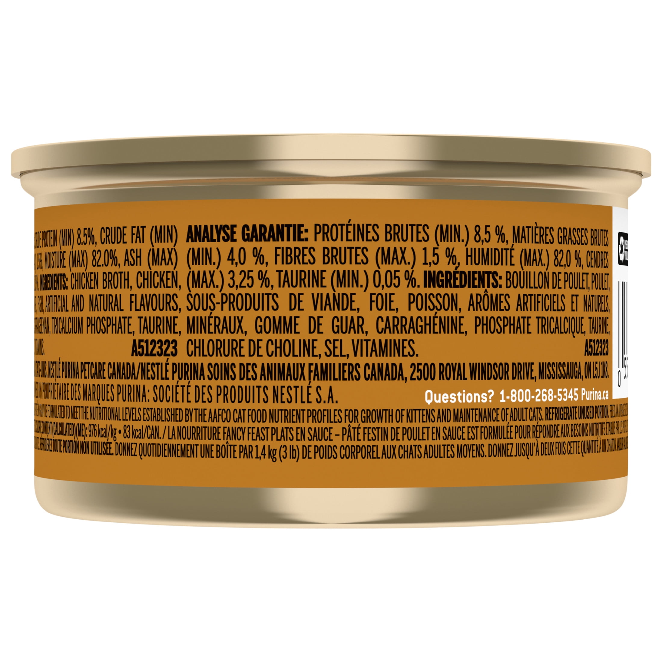 Fancy Feast Plats en Sauce Pâté Festin de Poulet en Sauce, Nourriture Humide pour Chats 85 g