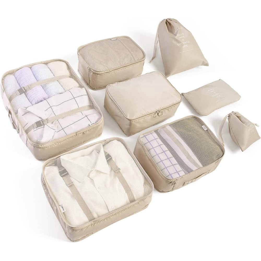8 Set Packing Cubes Travel Organizer,Luggage Organizers Compression Packing Cubes Set for Travel Bag Suitcase