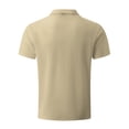 thumbnail image 3 of Pisexur Mens Ribbed Dress Shirts Short Sleeve Relaxed Fit Golf Shirt Tops Summer Solid Color Collar Button Down Blouses Casual Work Out Shirts for Mens Trendy, 3 of 3