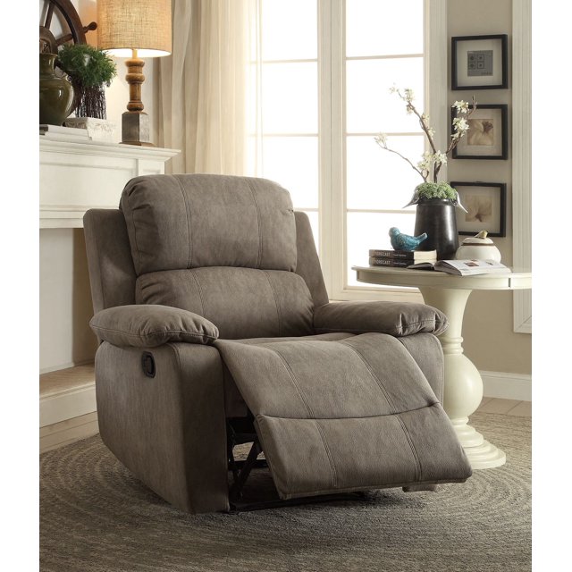 ACME Bina Recliner in Gray Polished Microfiber