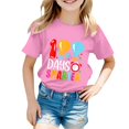 thumbnail image 1 of PMVFHDE Hauts Mignons pour Fille 2025 T-Shirt Robe Filles Hauts d'Été 2025 Maillots de Bain Filles Hauts Garçon et Fille Mode Décontractée Imprimé Col Rond Manches Courtes T-Shirt Haut Rose, 3-4 Ans, 1 of 4