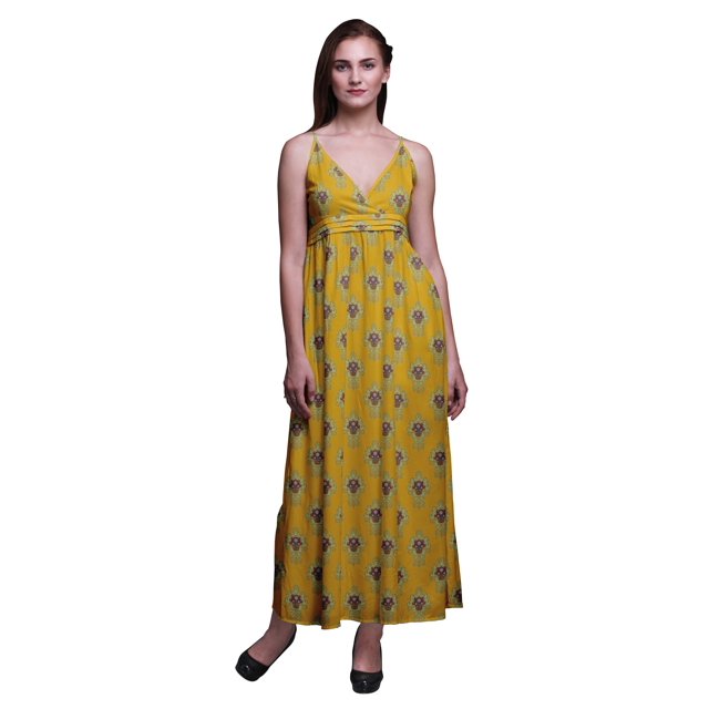 Bimba Robe Longue d'Été Sans Manches à Imprimé Teinture sur Nœuds pour Femme, Décontractée, Maxi, Plage - X-Grand