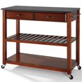 thumbnail image 4 of Crosley 2 Drawer Black Granite Top Kitchen Cart in Cherry, 4 of 8