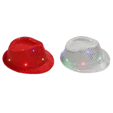 (Lot de 2) Kcodviy Chapeau à Paillettes Lumineux Danse J'aime Papa Chapeau Haut de Gamme Clignotant Fête Casquette de Baseball Montagne Unisexe Robe Casquettes de Baseball Colorées en Vrac Casquettes pour Femmes