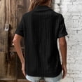 thumbnail image 2 of Hauts à Manches Courtes pour Femmes Été Femmes T-shirt Décontracté Uni à Manches Courtes Col Rabattu Boutons Cardigan Blouse Hauts, 2 of 9