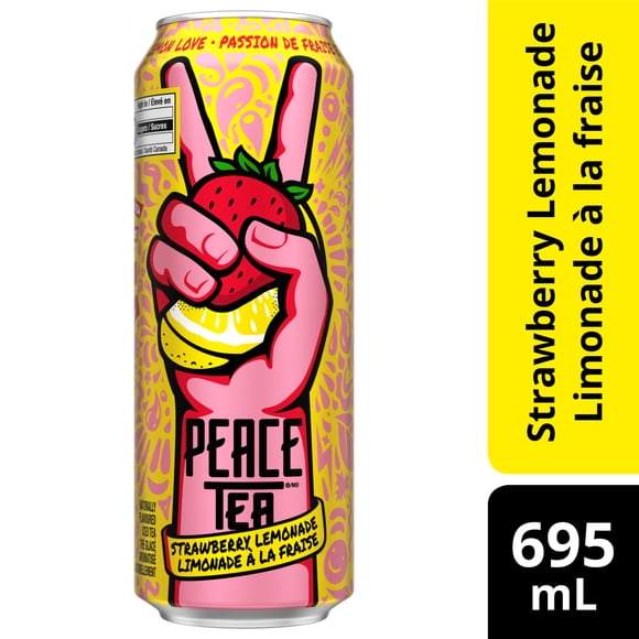 Peace Tea Strawberry Lemon Love Iced Tea Can, 695 mL