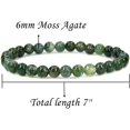 thumbnail image 2 of Bracelet Extensible Unisexe en Perles Rondes de 6 mm en Agate Mousse Naturelle, 2 of 5